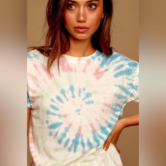 ZSupply Multi Color White Tie-Dye Tee - Picture 1 of 3